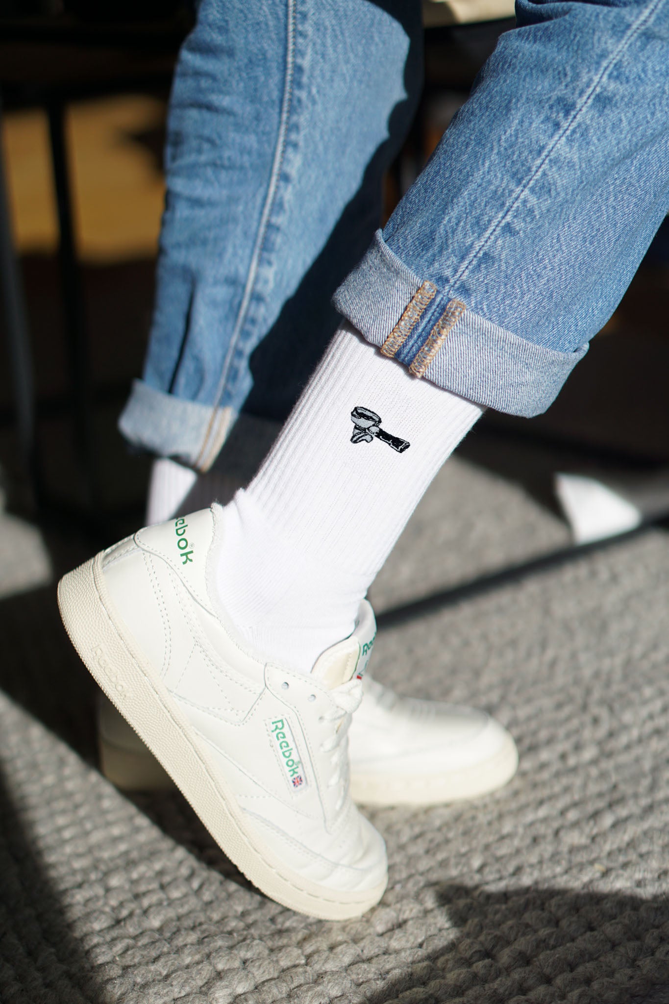 Siebträger | Bestickte Bio Baumwoll Socken