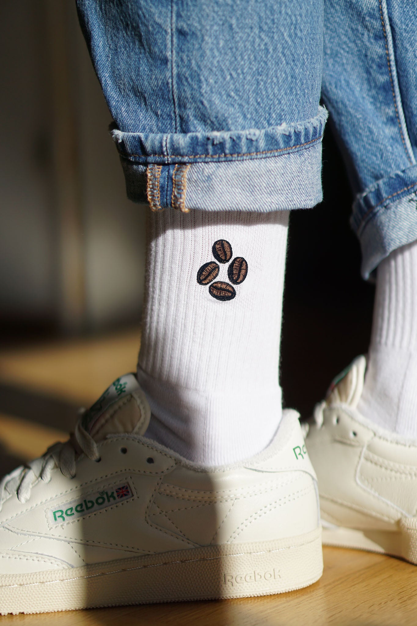 Coffee Beans | Bestickte Bio Baumwoll Socken