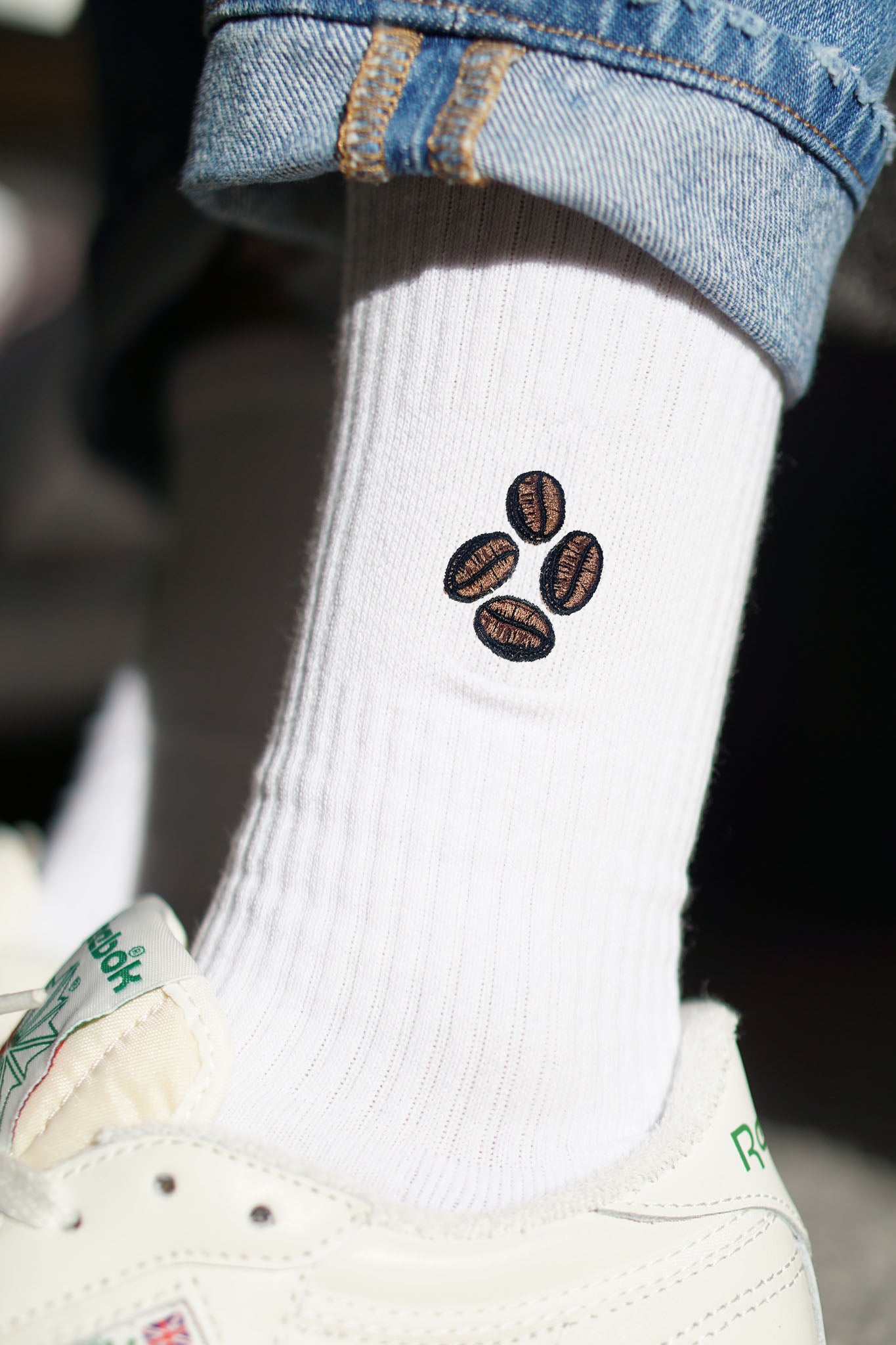 Coffee Beans | Bestickte Bio Baumwoll Socken