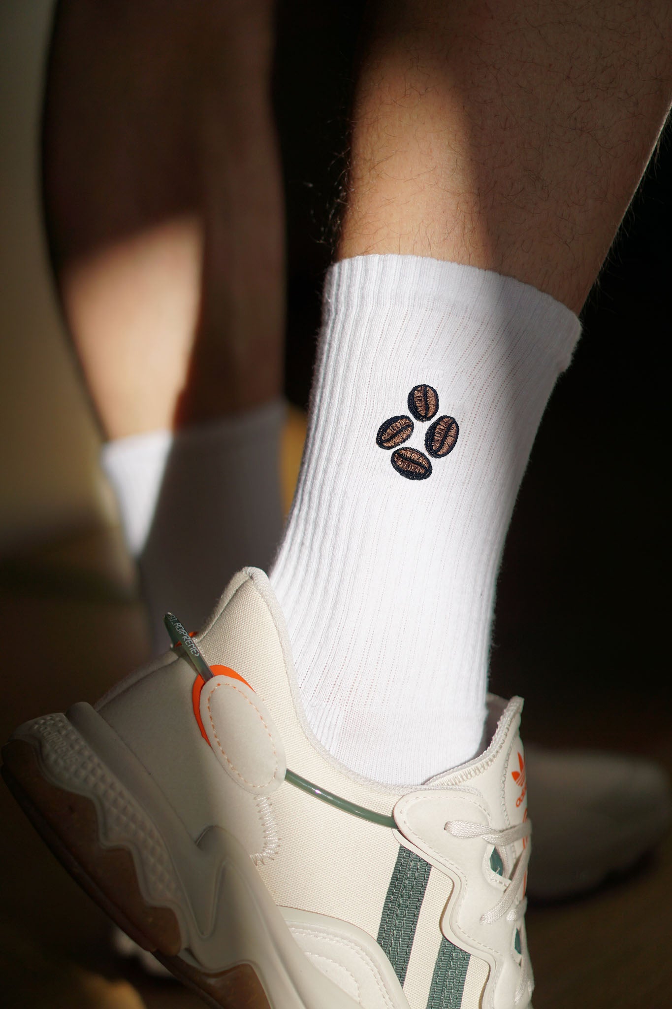 Coffee Beans | Bestickte Bio Baumwoll Socken