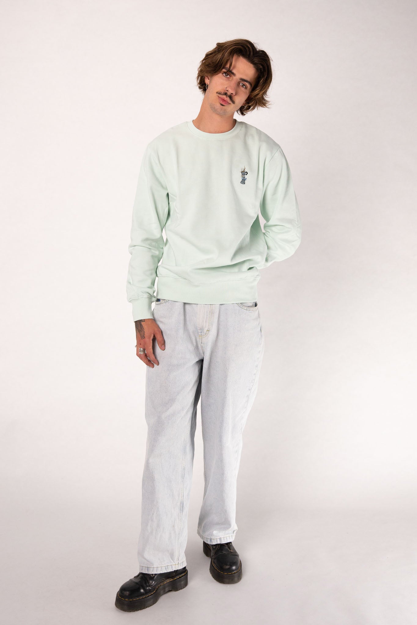 Espressokocher Boom | Bestickter Bio-Baumwoll Pullover
