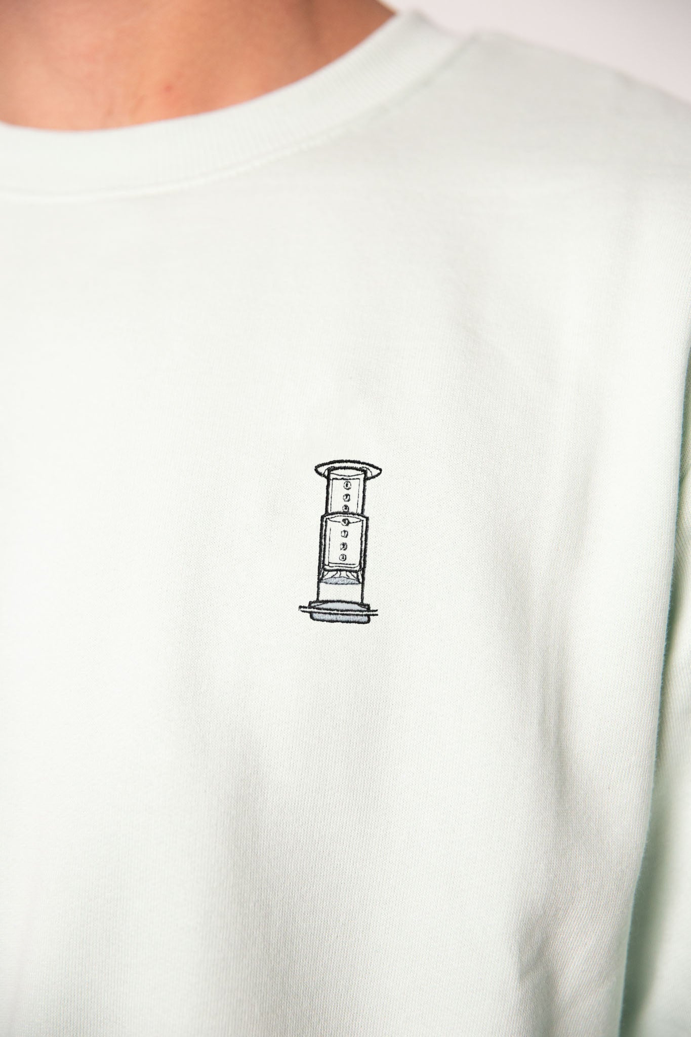 Air Coffee | Bestickter Bio-Baumwoll Männer Pullover