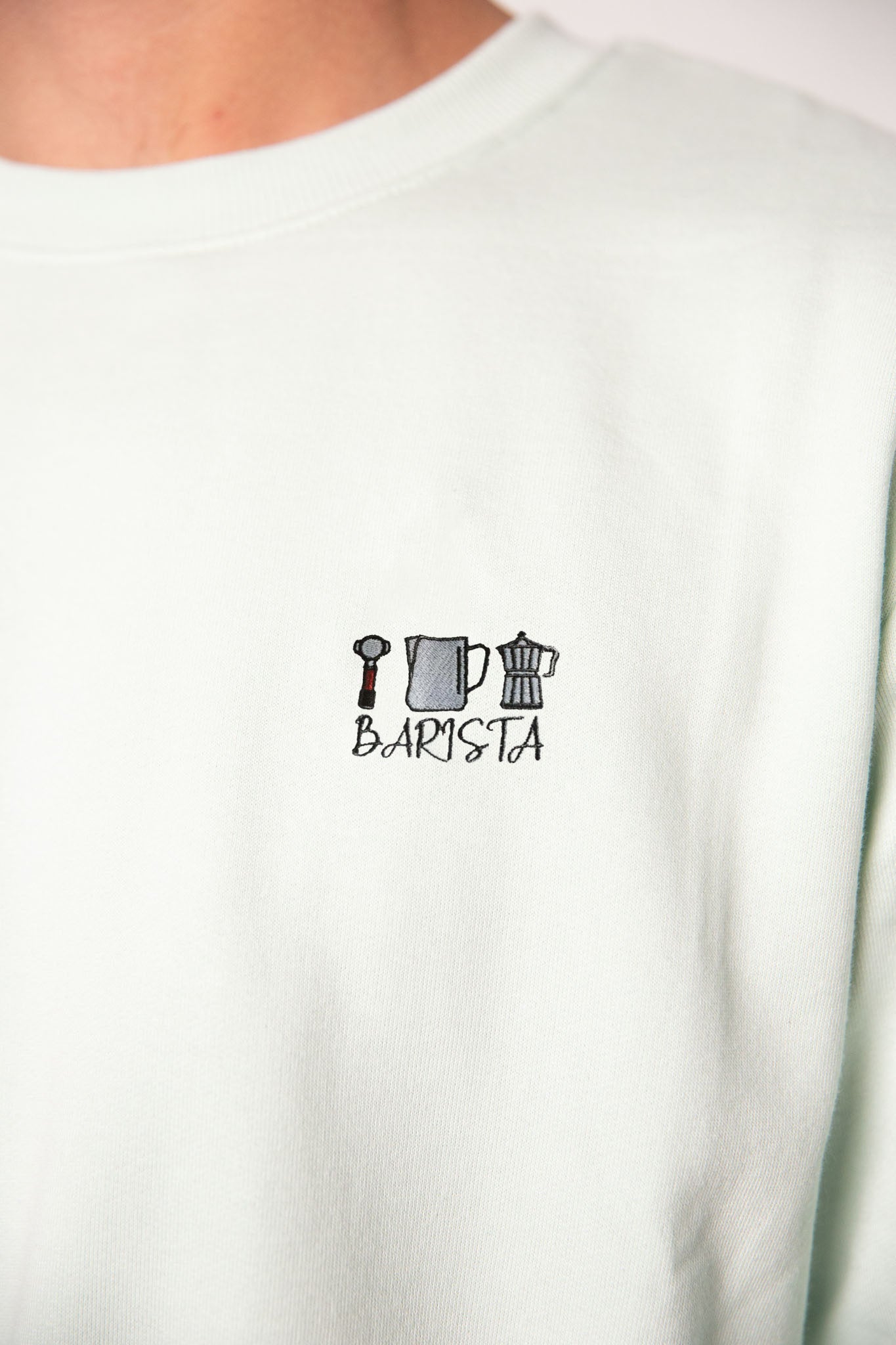 Barista Set | Bestickter Bio-Baumwoll Männer Pullover