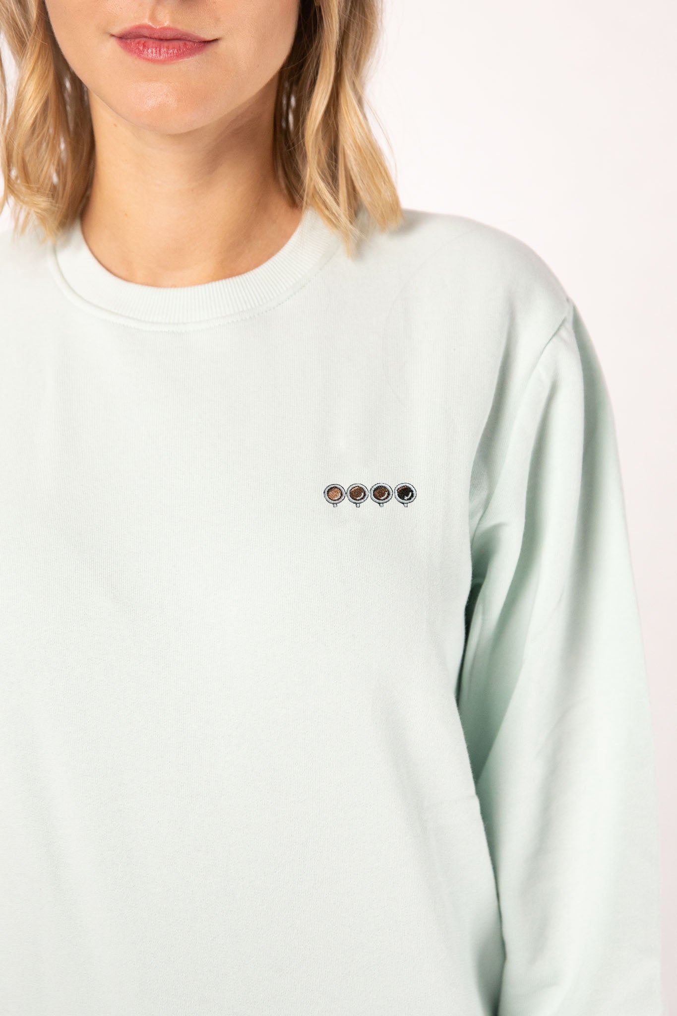 Quattri Espressi | Bestickter Bio-Baumwoll Frauen Pullover