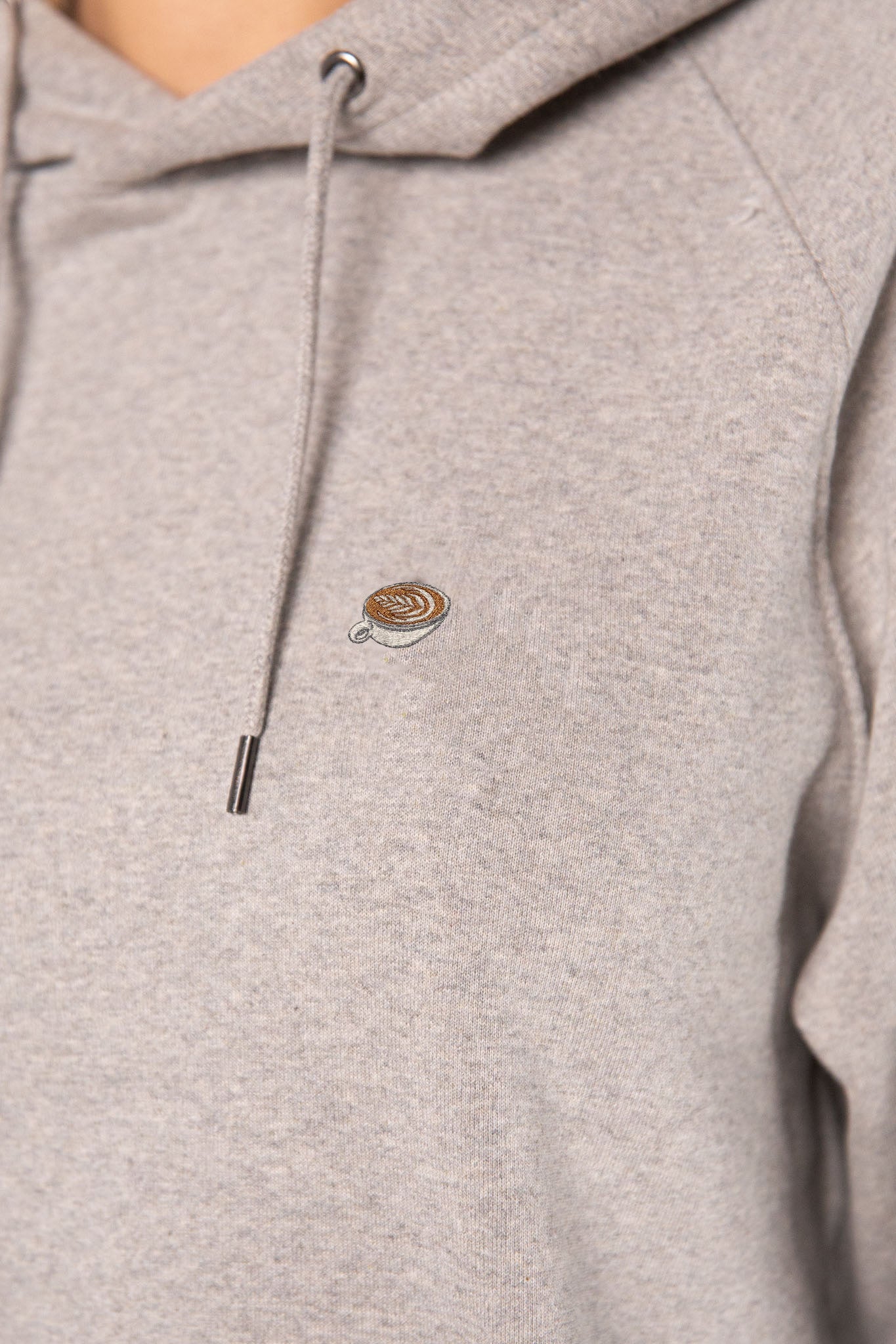 Flat White | Bestickter Organic Bio Baumwoll Frauen Hoodie