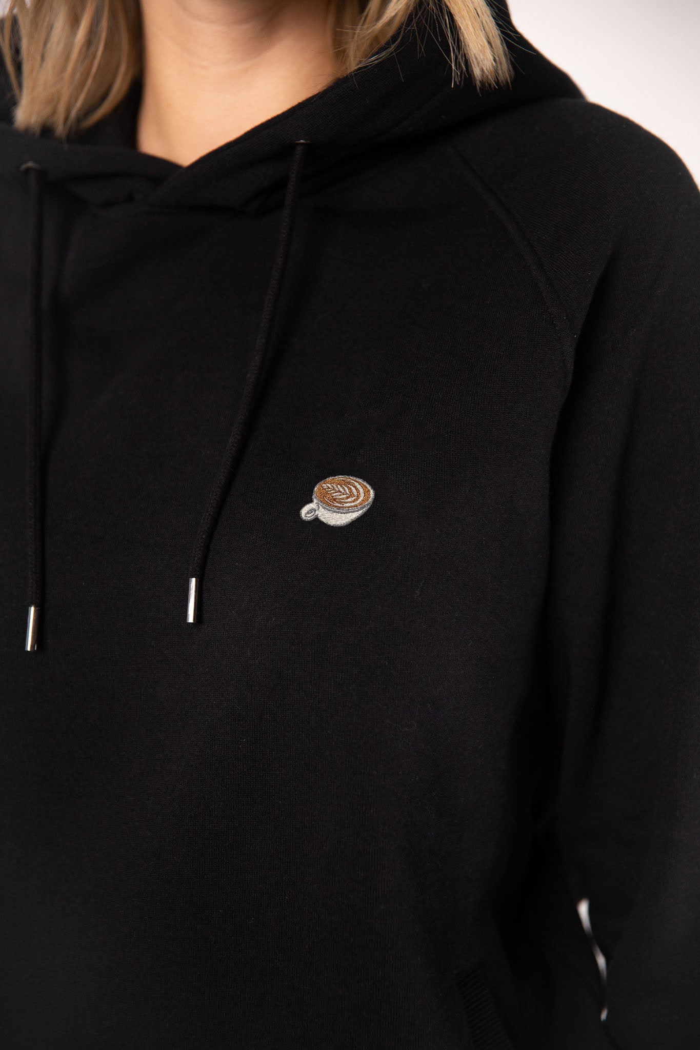 Flat White | Bestickter Organic Bio Baumwoll Frauen Hoodie