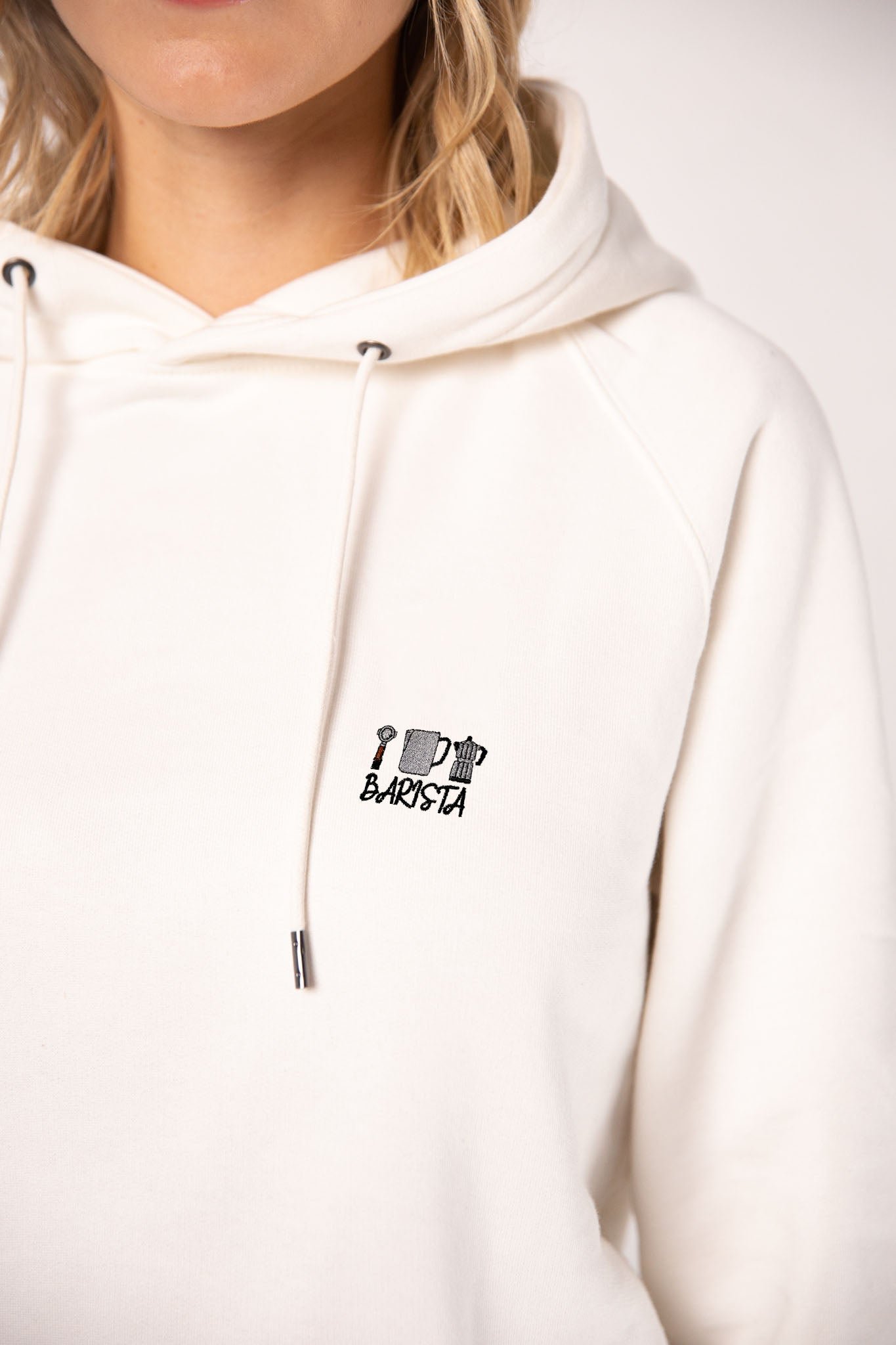 Barista Set | Bestickter Organic Bio Baumwoll Frauen Hoodie