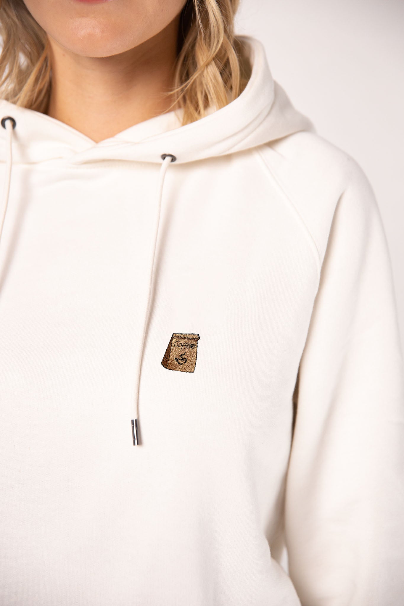 Coffee Bag | Bestickter Frauen Bio Baumwoll Hoodie