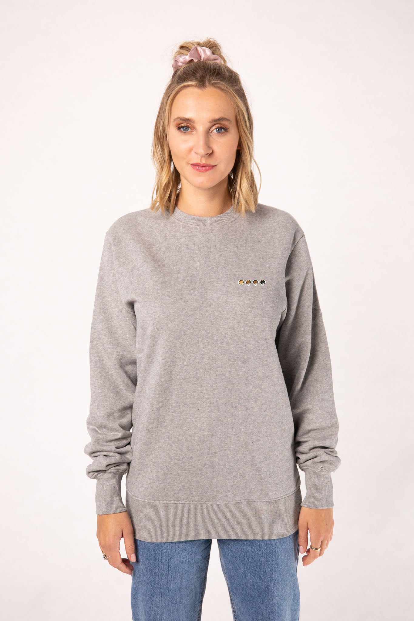 Quattri Espressi | Bestickter Bio-Baumwoll Frauen Pullover