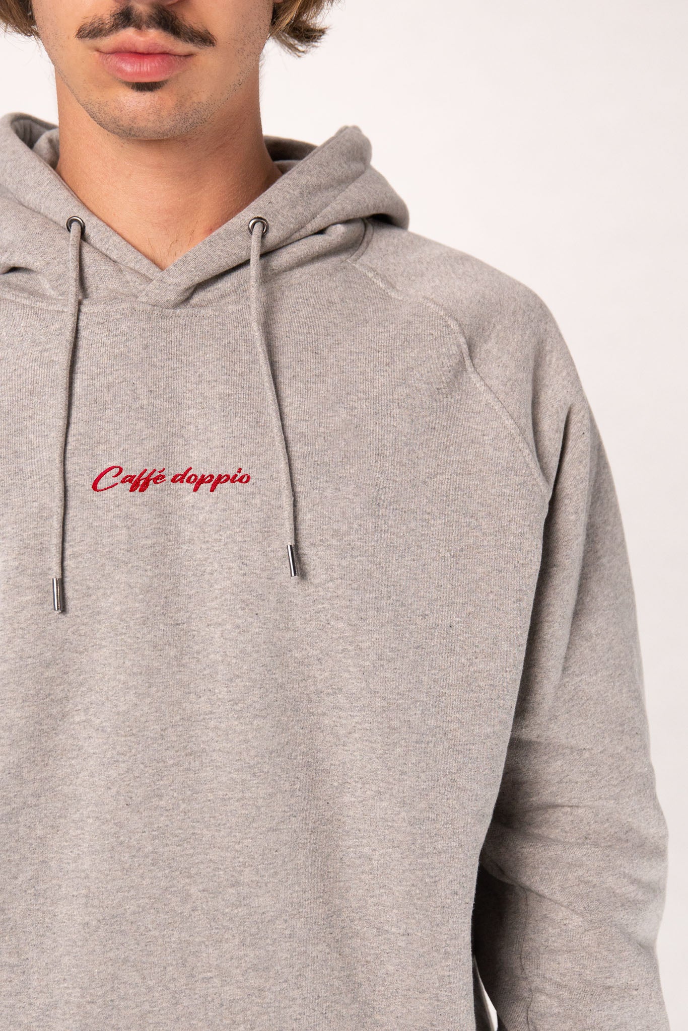 Caffé doppio | Bestickter Bio Baumwoll Männer Hoodie