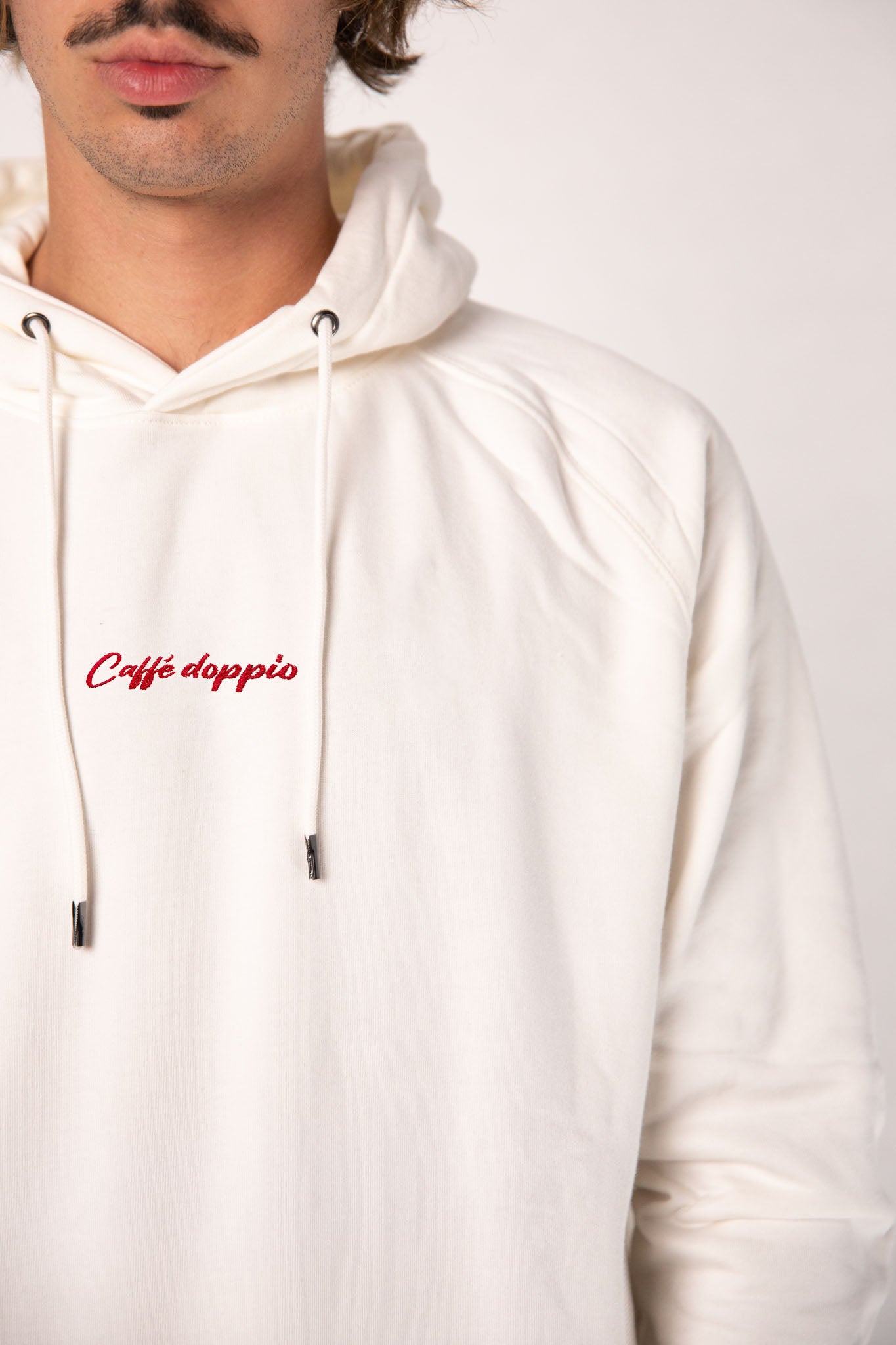 Caffé doppio | Bestickter Bio Baumwoll Männer Hoodie