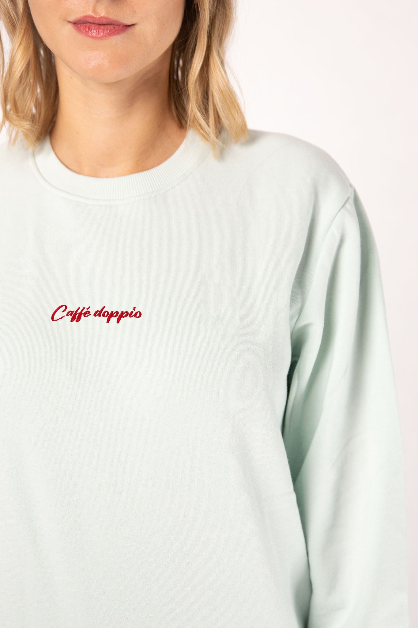Caffé doppio | Bestickter Bio-Baumwoll Pullover