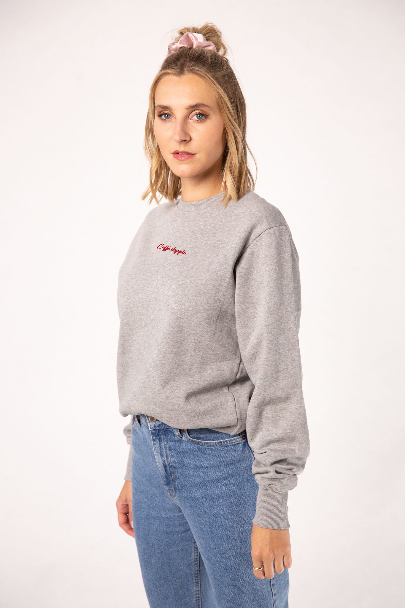 Caffé doppio | Bestickter Bio-Baumwoll Pullover