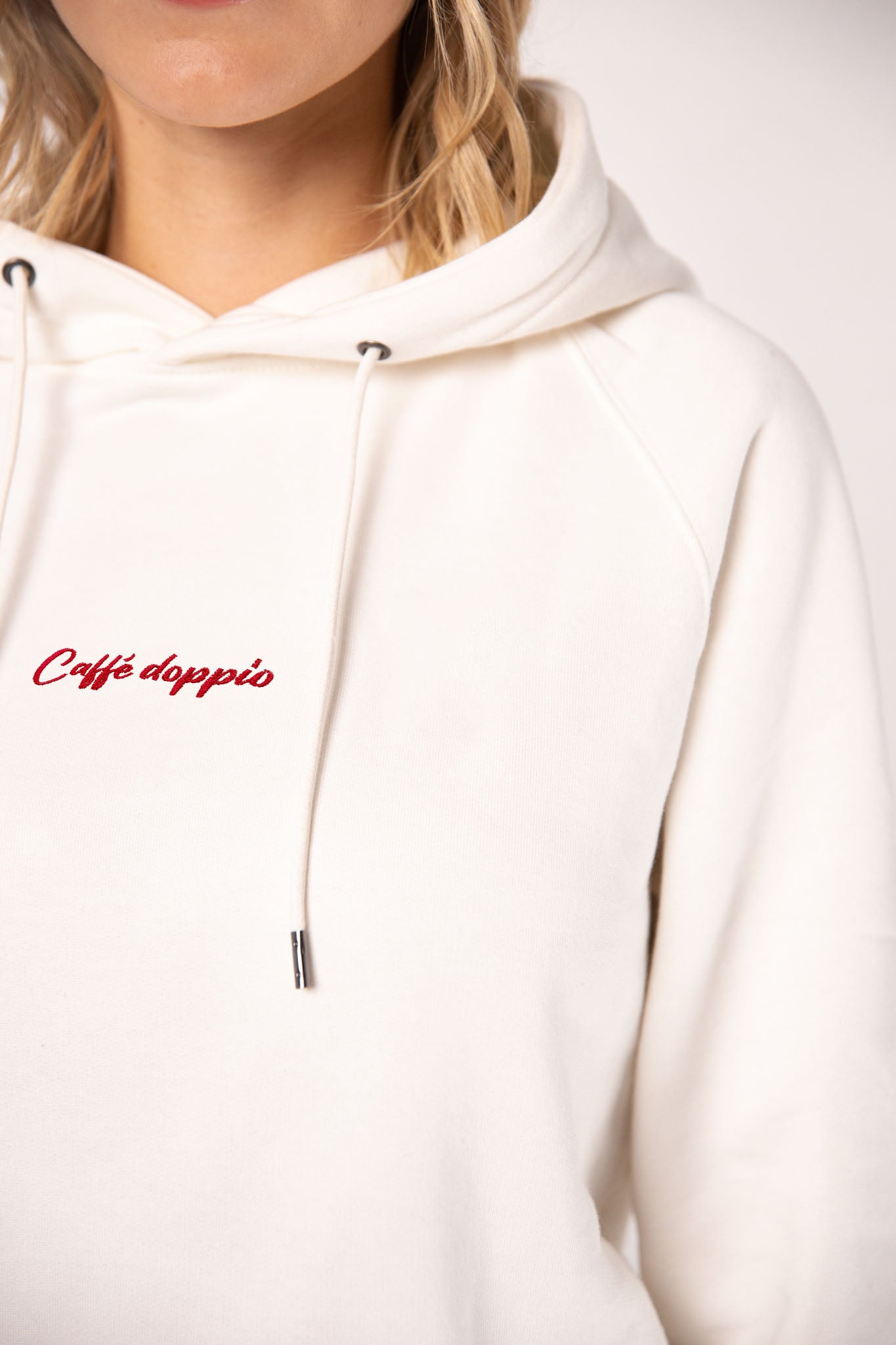 Caffé doppio | Bestickter Frauen Bio Baumwoll Hoodie