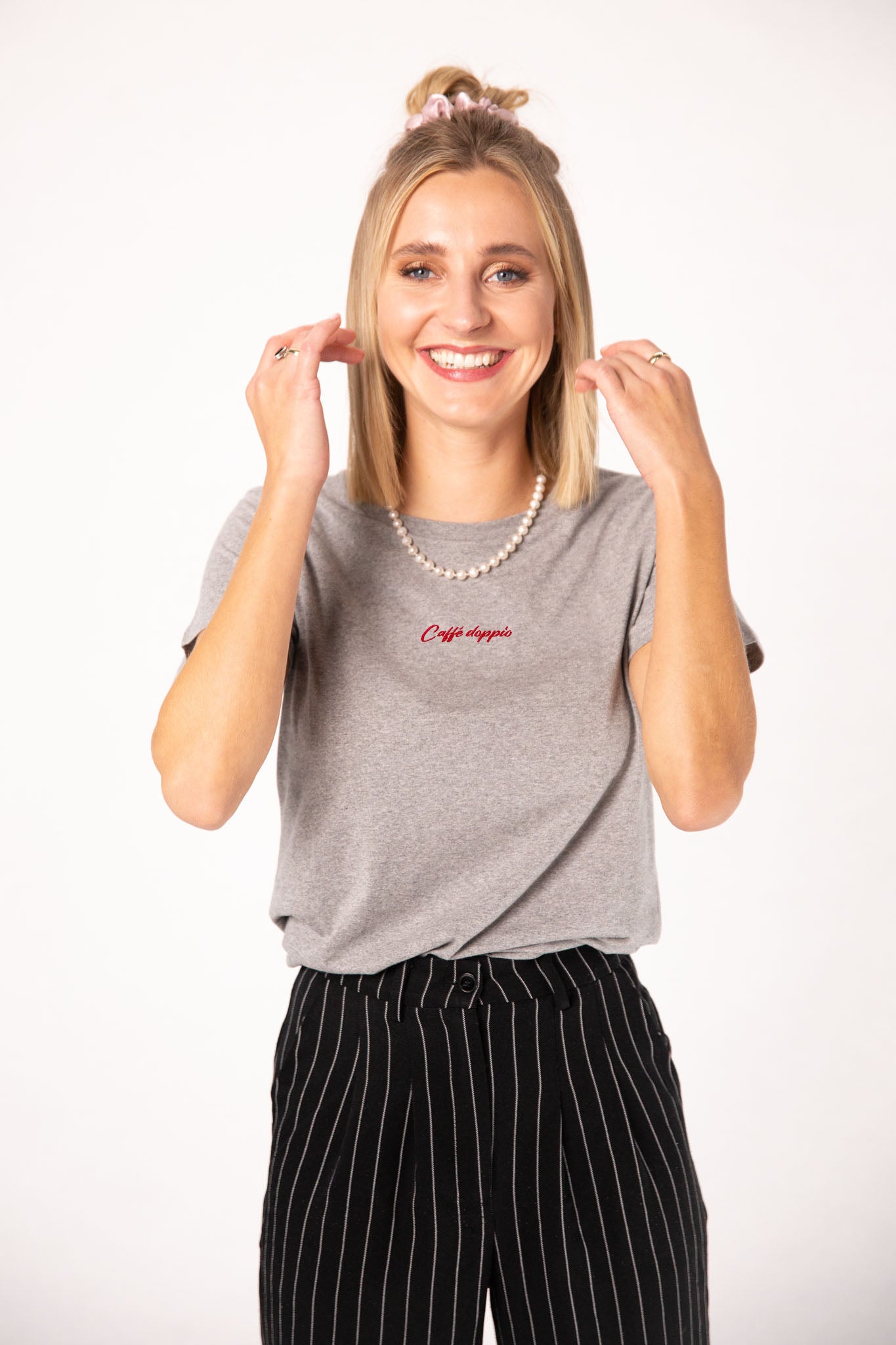 Caffé doppio | Besticktes Oversized Bio Baumwoll-T-Shirt