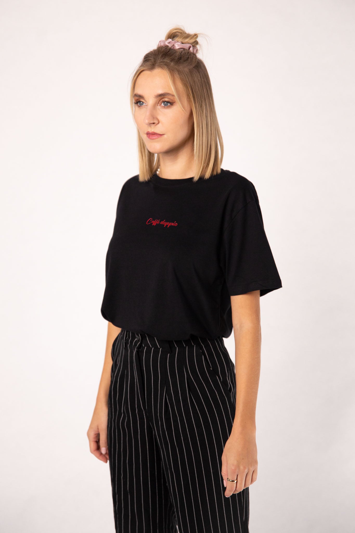 Caffé doppio | Besticktes Oversized Bio Baumwoll-T-Shirt