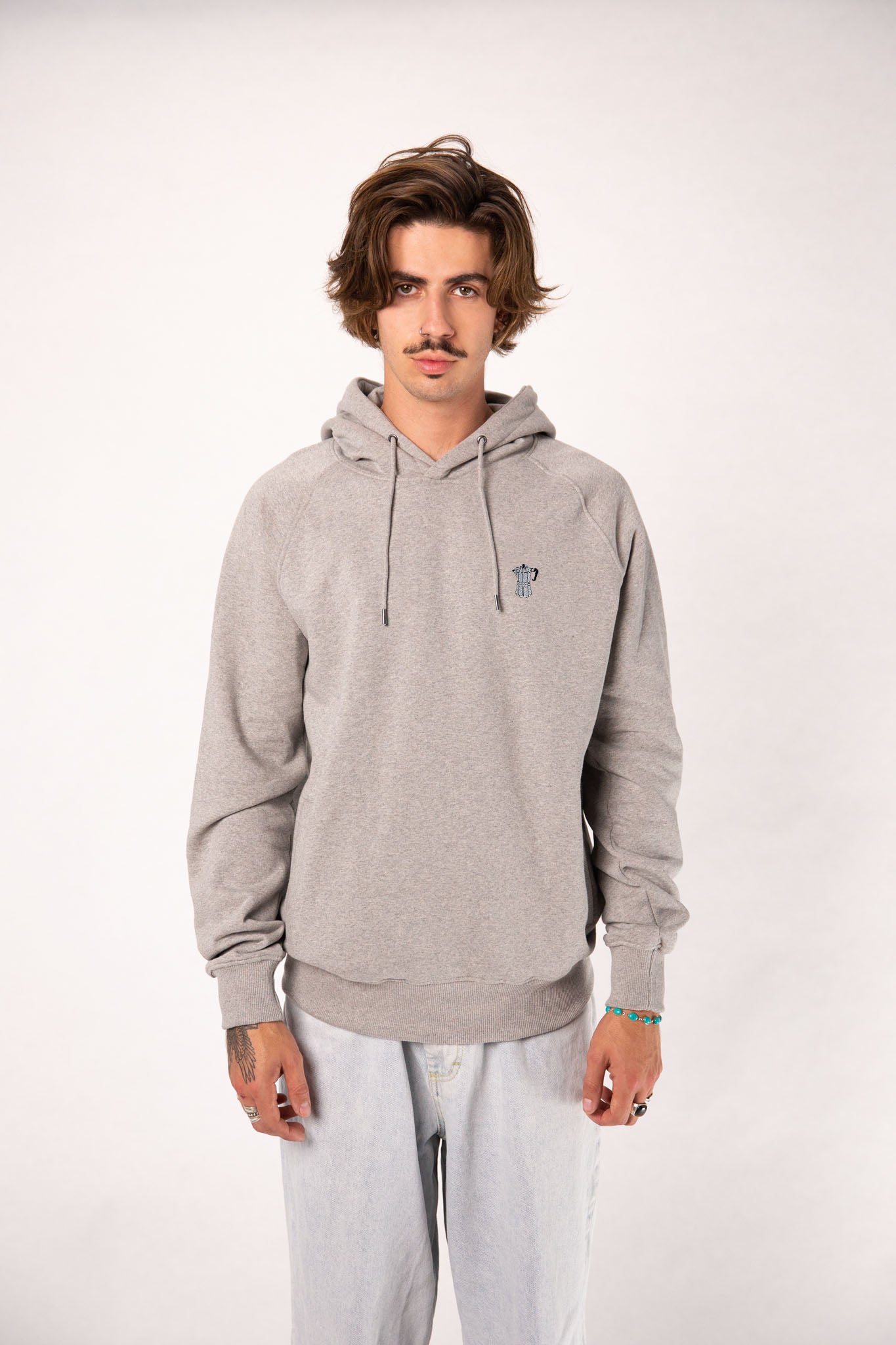 Espressokocher | Bestickter Männer Bio Baumwoll Hoodie