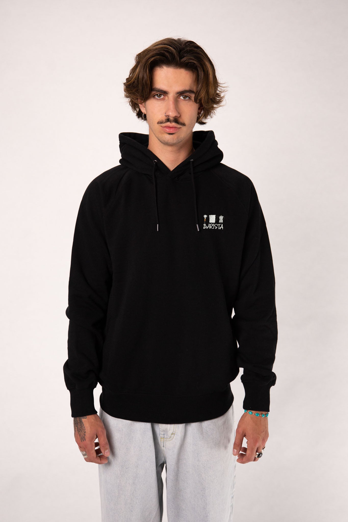Barista Set | Bestickter Organic Bio Baumwoll Männer Hoodie