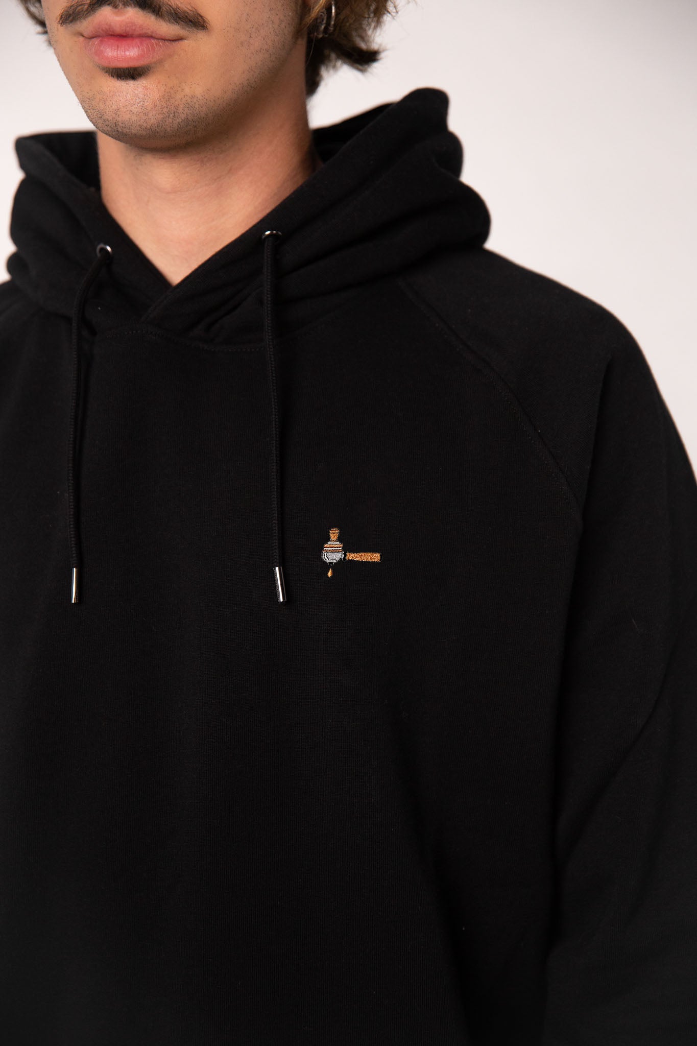 Siebträger & Tamper | Bestickter Organic Bio Baumwoll Männer Hoodie