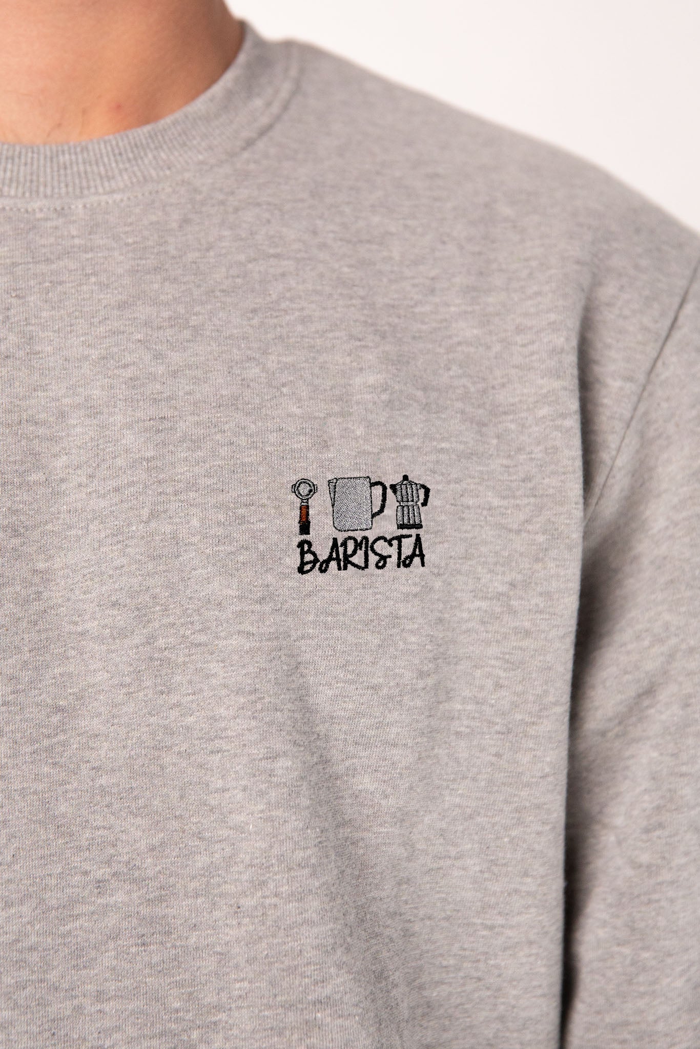 Barista Set | Bestickter Bio-Baumwoll Männer Pullover