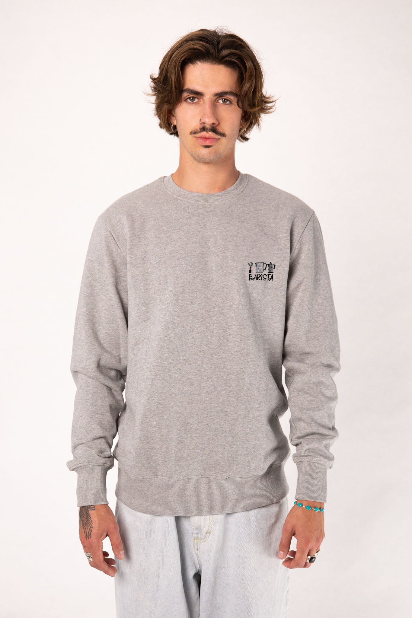Barista Set | Bestickter Bio-Baumwoll Männer Pullover
