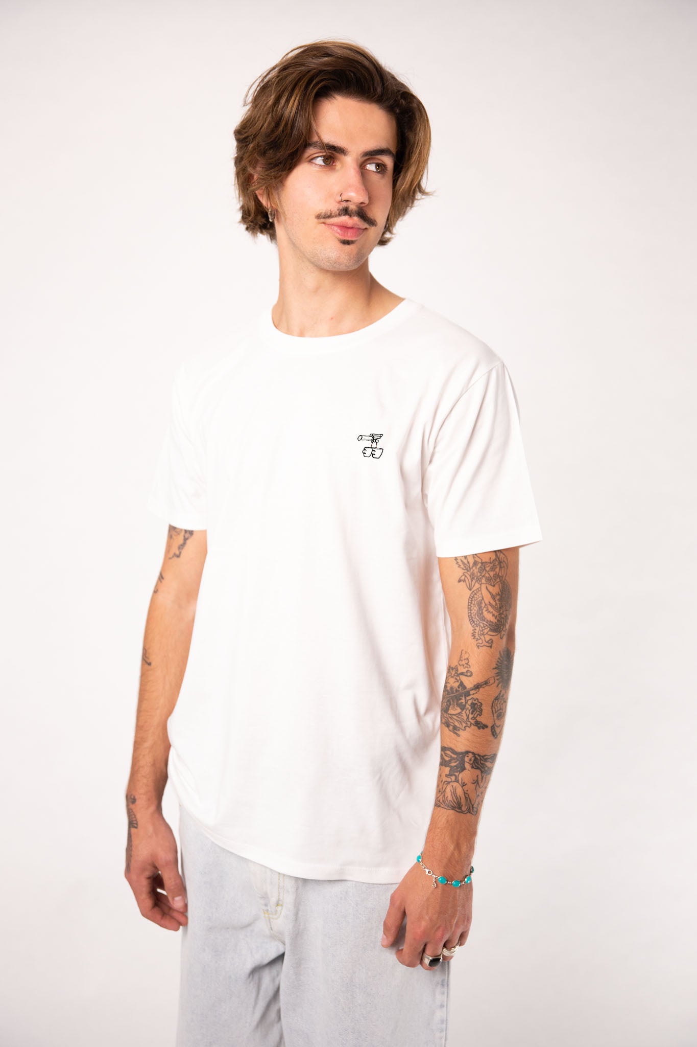 Due Caffè | Besticktes Bio Baumwoll Männer T-Shirt