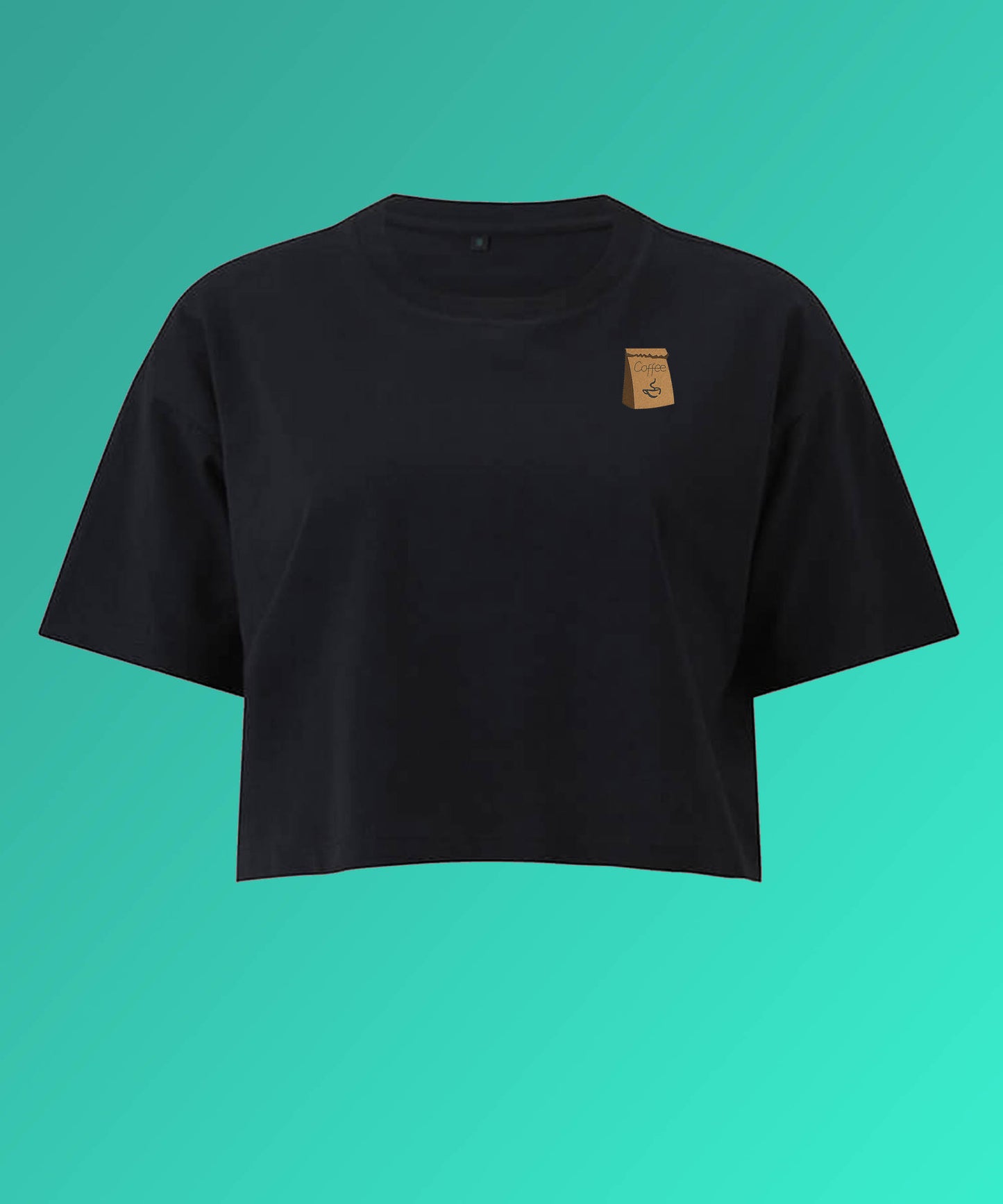Coffee Bag | Besticktes Bio Baumwoll Crop Top