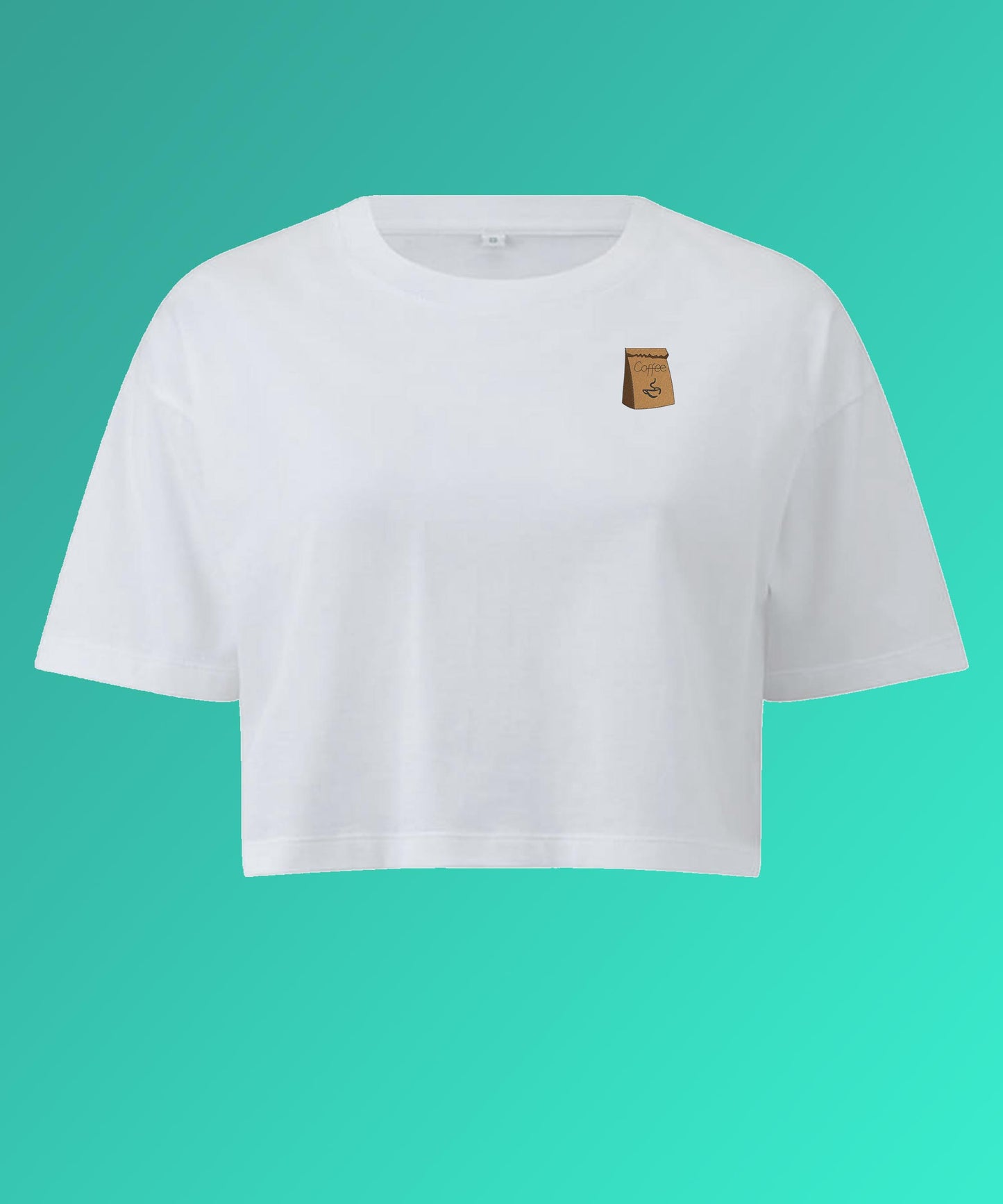 Coffee Bag | Besticktes Bio Baumwoll Crop Top