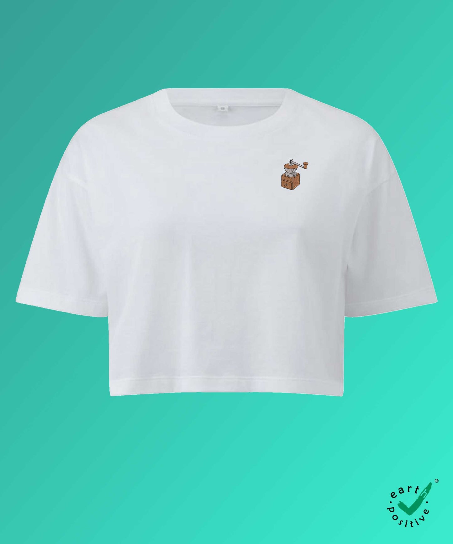 Kaffeemühle | Besticktes Bio Crop Top