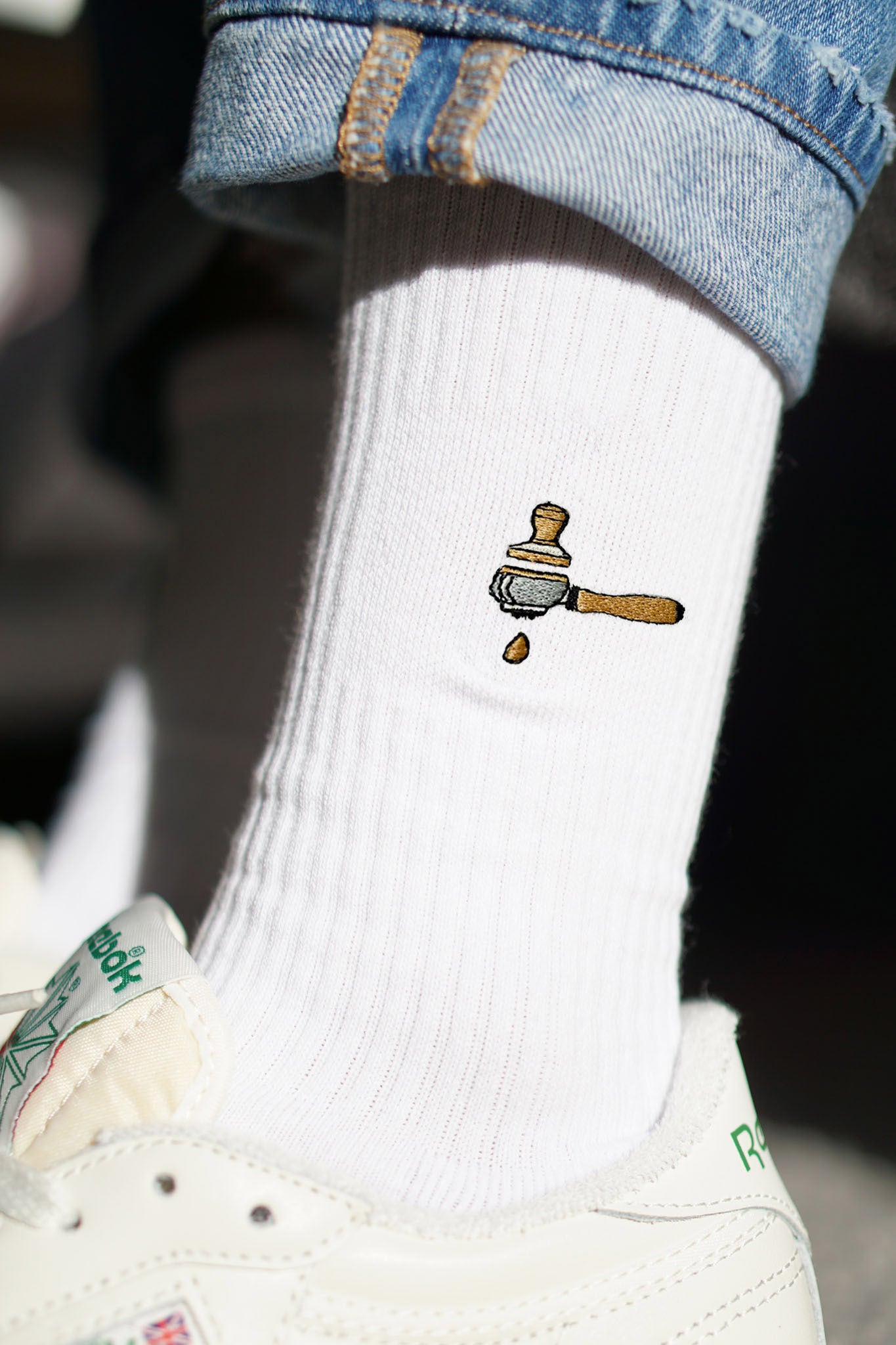 Siebträger & Tamper | Bestickte Bio Baumwoll Socken