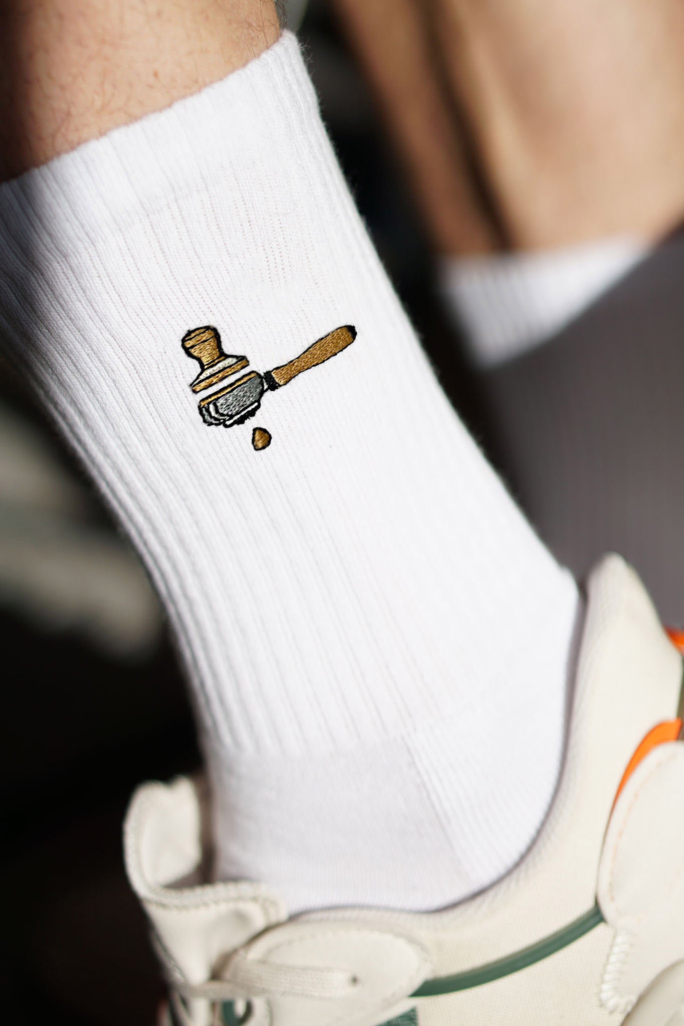 Siebträger & Tamper | Bestickte Bio Baumwoll Socken