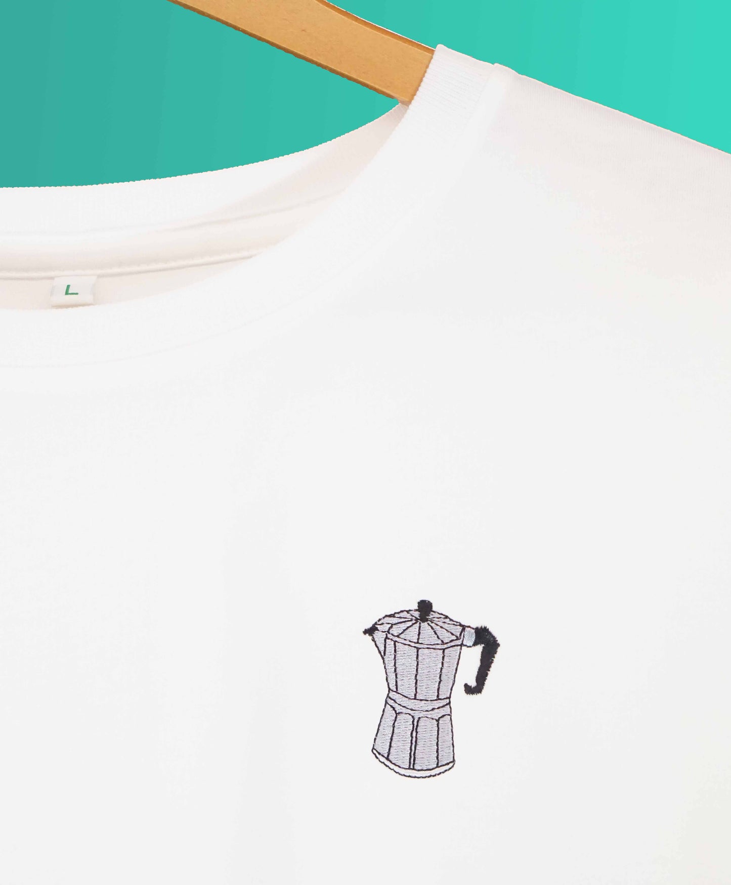 Espressokocher | Besticktes Bio-Baumwoll Damen T-Shirt
