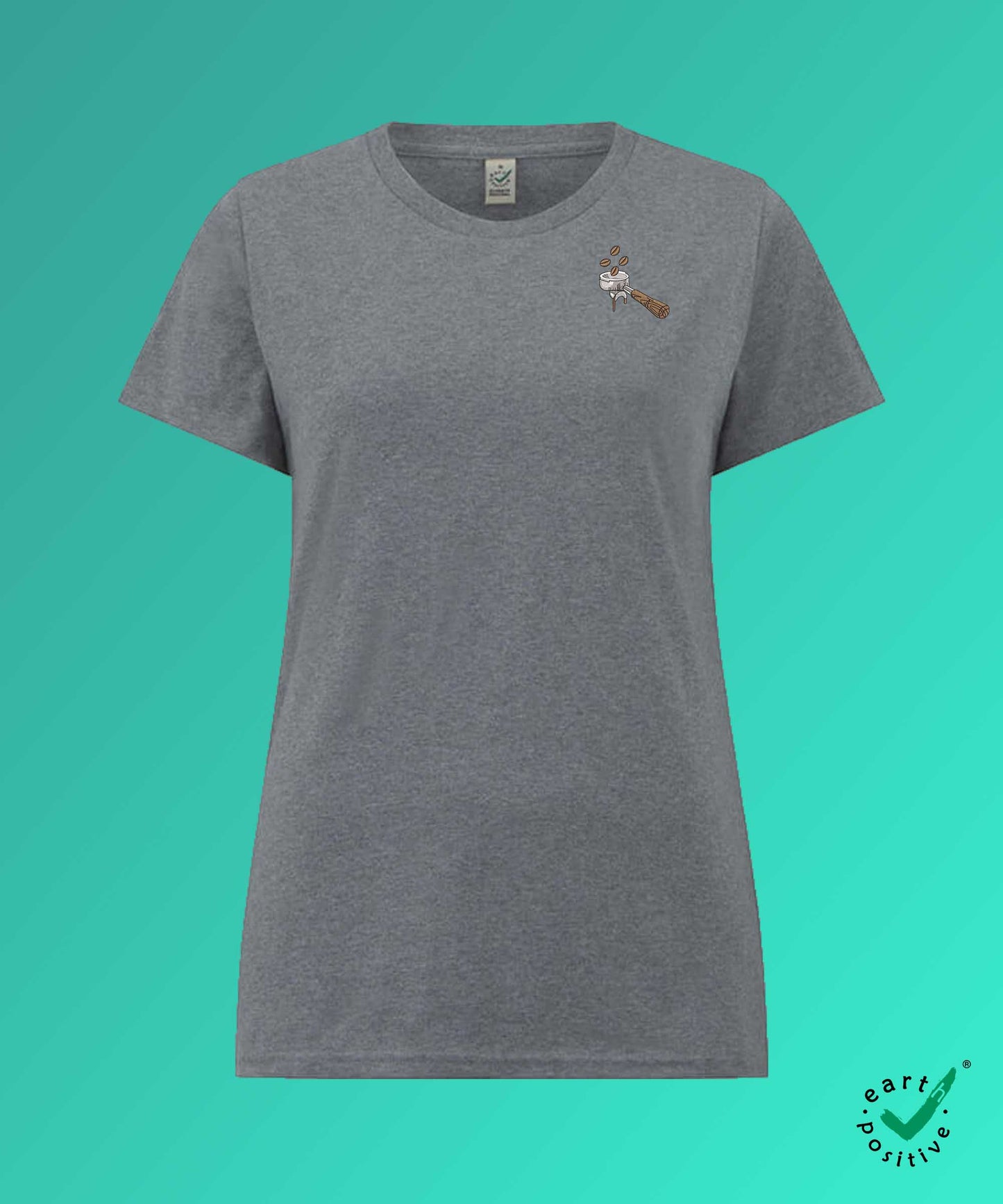 Siebträger Beans | Besticktes Bio Baumwoll Damen T-Shirt