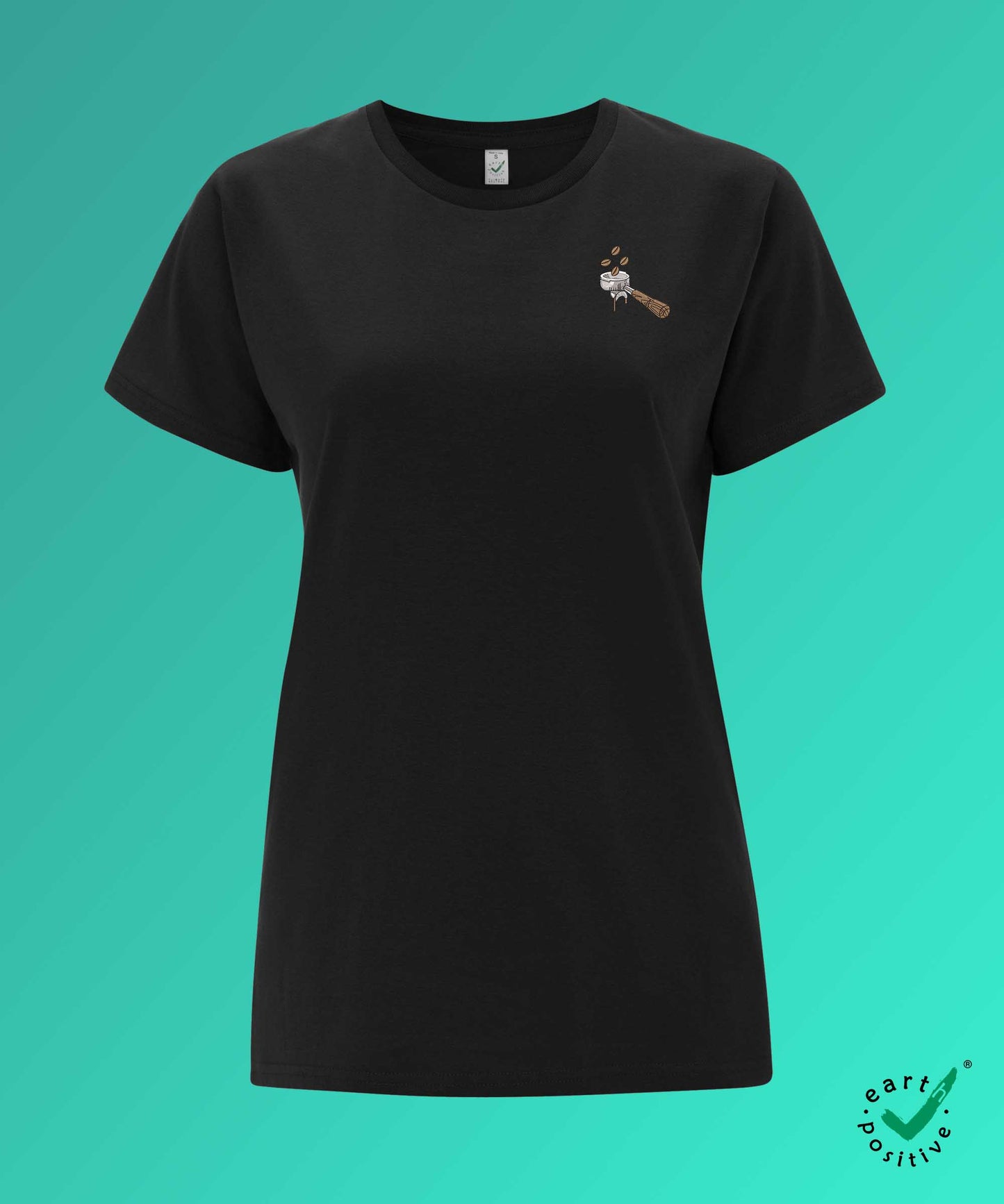 Siebträger Beans | Besticktes Bio Baumwoll Damen T-Shirt
