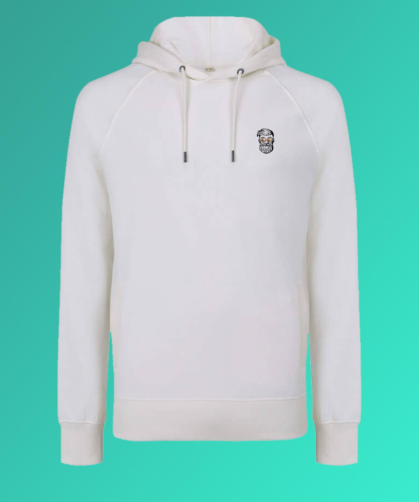 Kaffee Hipster | Bestickter Männer Bio Baumwoll Hoodie
