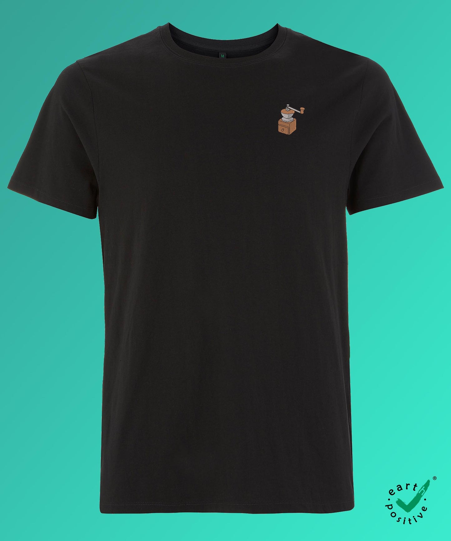 Kaffeemühle | Besticktes Oversized Bio Baumwoll-T-Shirt