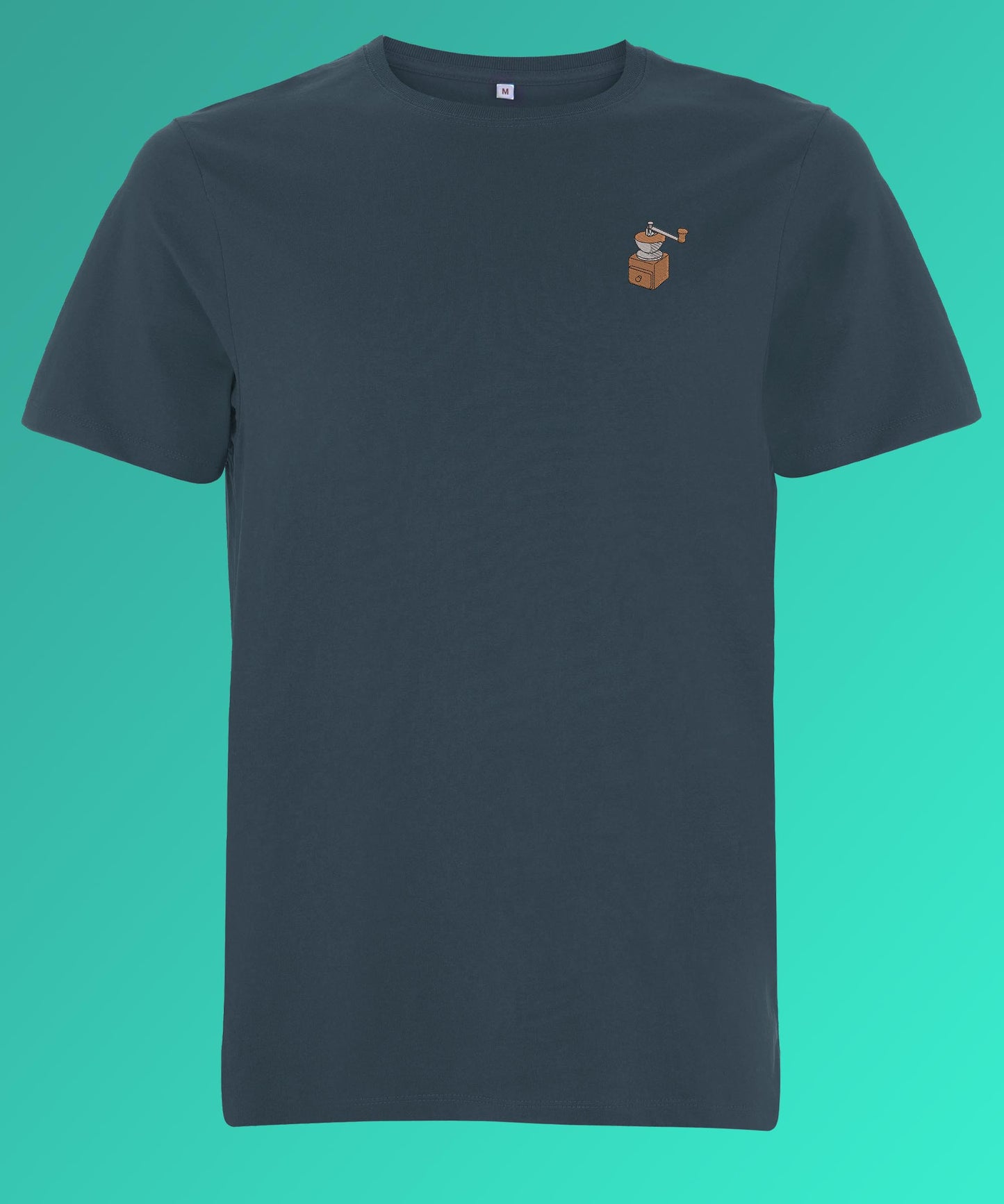 Kaffeemühle | Besticktes Bio Baumwoll Männer T-Shirt