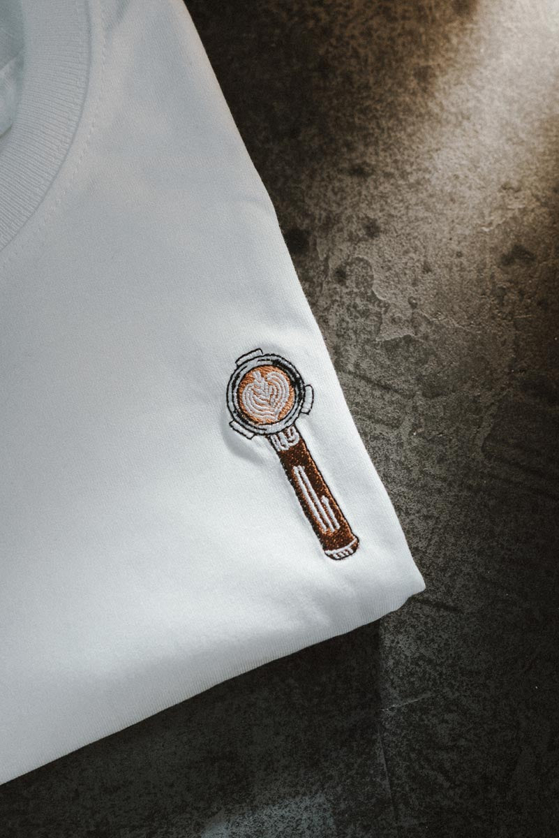 Siebträger Latte Art | Bestickter Bio-Baumwoll Pullover