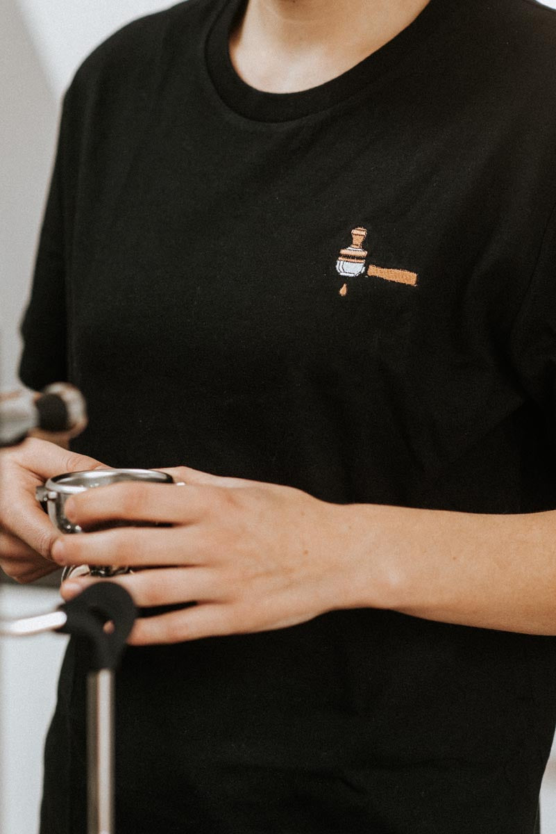 Barista Geschenkset - Siebträger & Tamper Shirt + Tasche