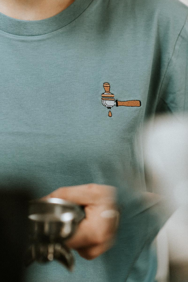 Barista Geschenkset - Siebträger & Tamper Shirt + Tasche