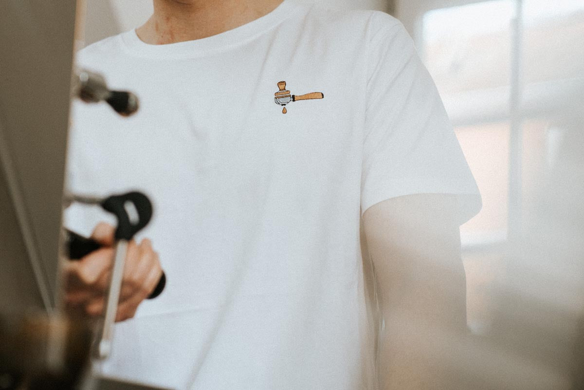 Barista Geschenkset - Siebträger & Tamper Shirt + Tasche
