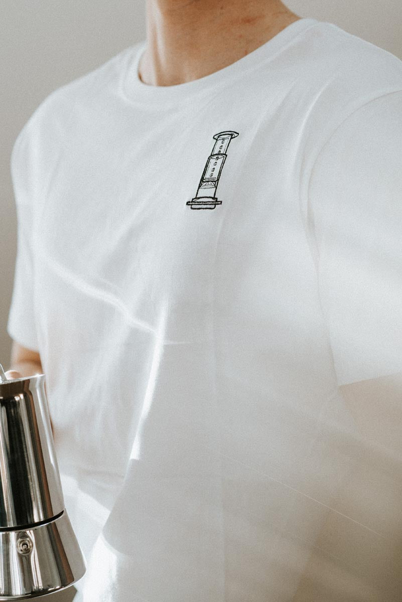 Air Coffee | Besticktes Bio Baumwoll Männer T-Shirt