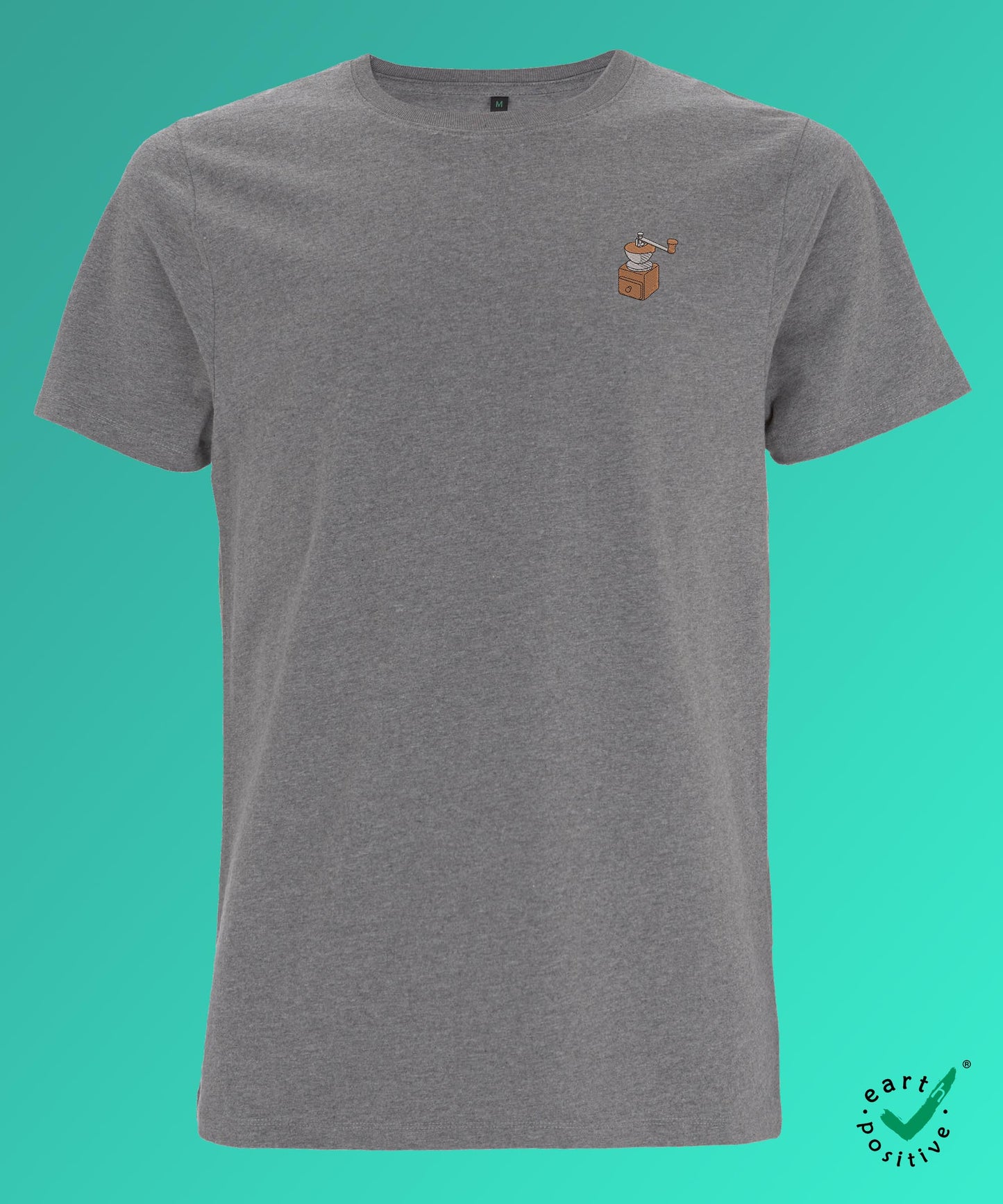 Kaffeemühle | Besticktes Oversized Bio Baumwoll-T-Shirt