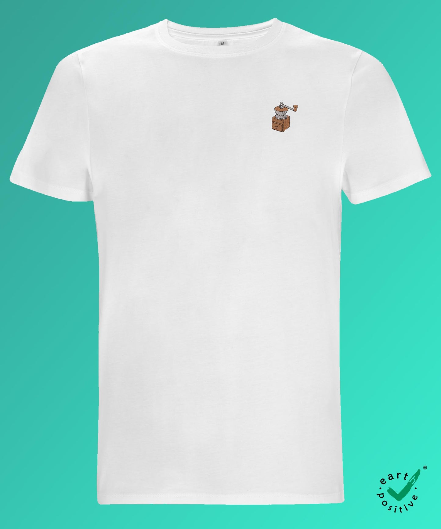 Kaffeemühle | Besticktes Oversized Bio Baumwoll-T-Shirt