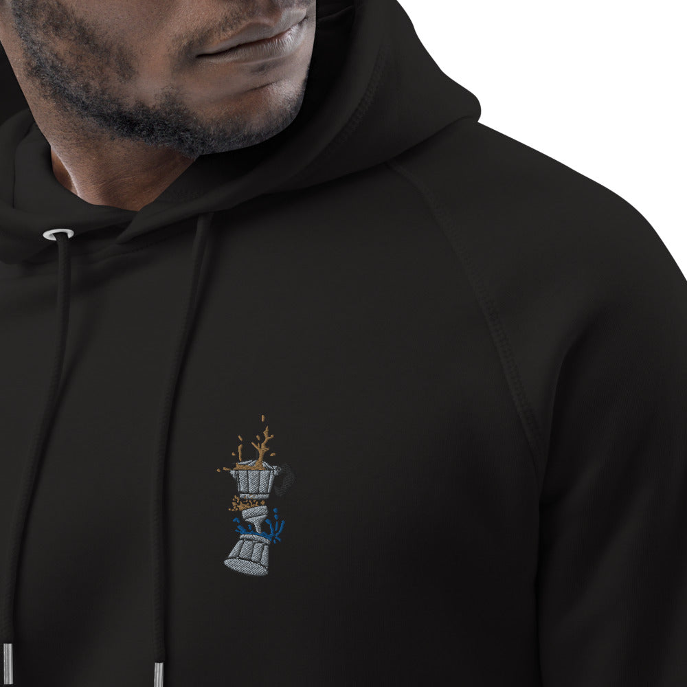 Espressokocher Boom | Bestickter Männer Bio Baumwoll Hoodie