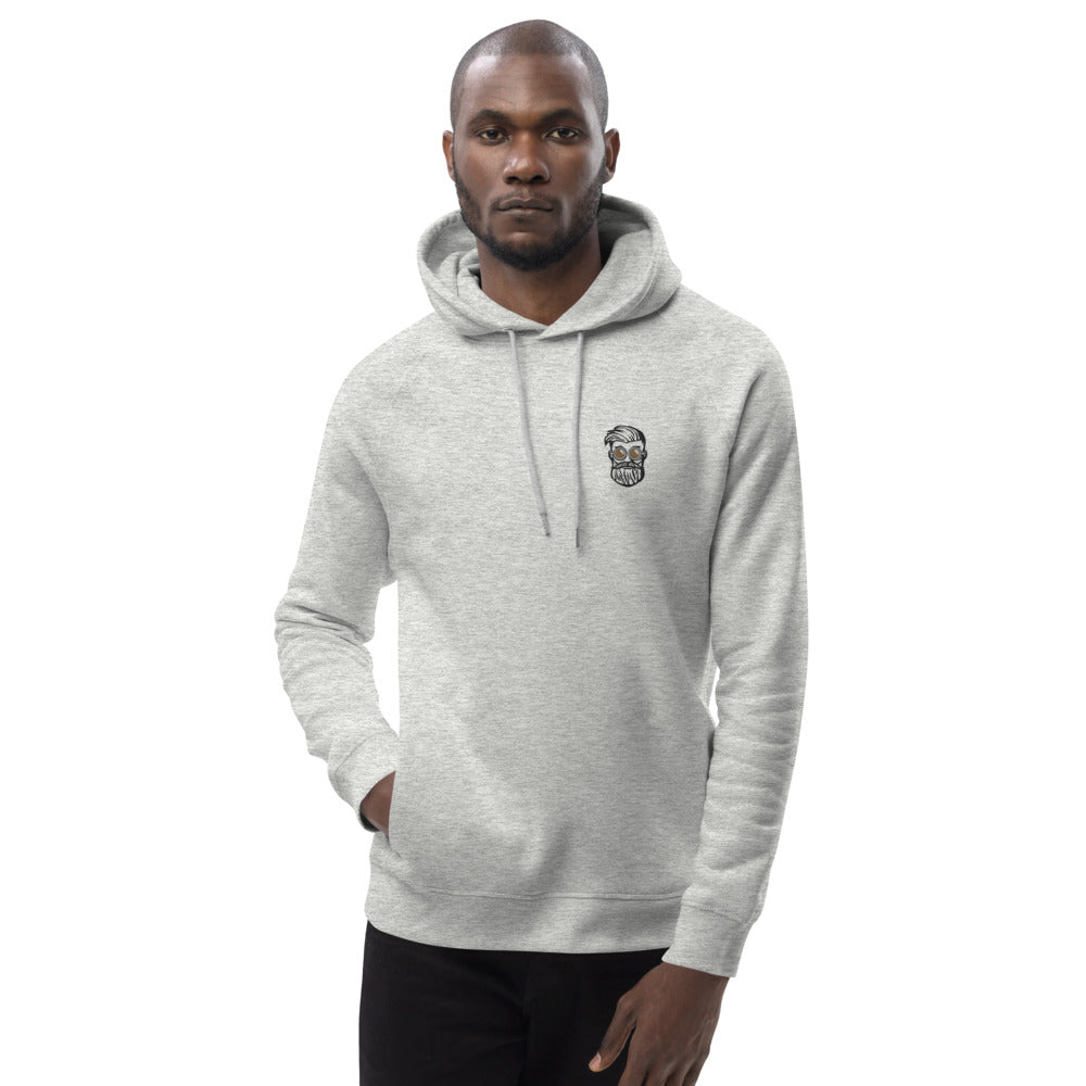 Kaffee Hipster | Bestickter Männer Bio Baumwoll Hoodie