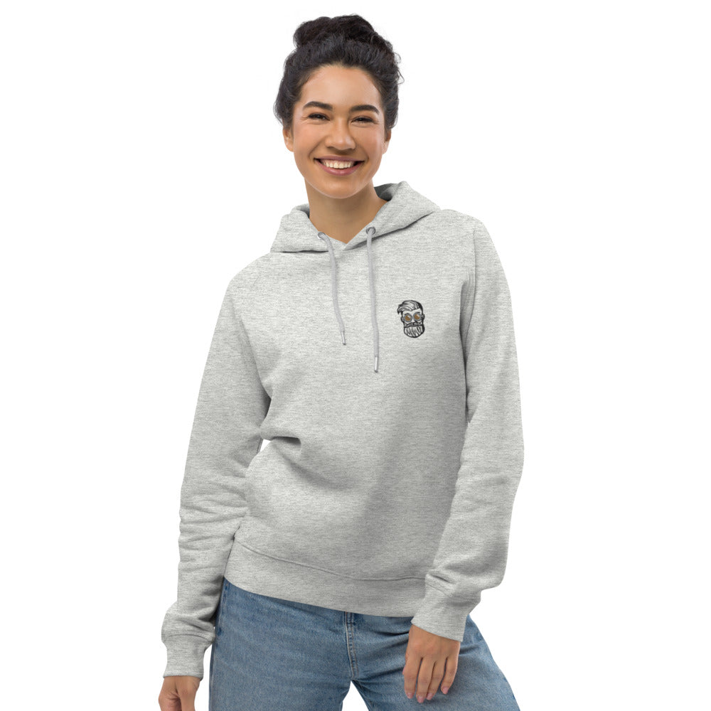 Kaffee Hipster | Bestickter Frauen Bio Baumwoll Hoodie