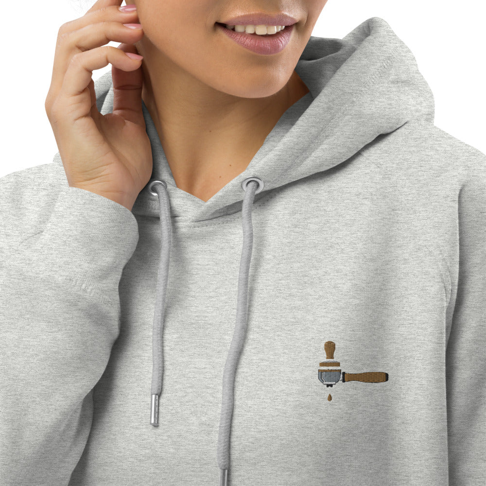 Siebträger & Tamper | Bestickter Organic Bio Baumwoll Hoodie