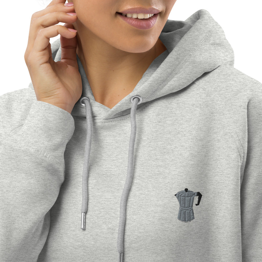 Espressokocher | Bestickter Frauen Bio Baumwoll Hoodie