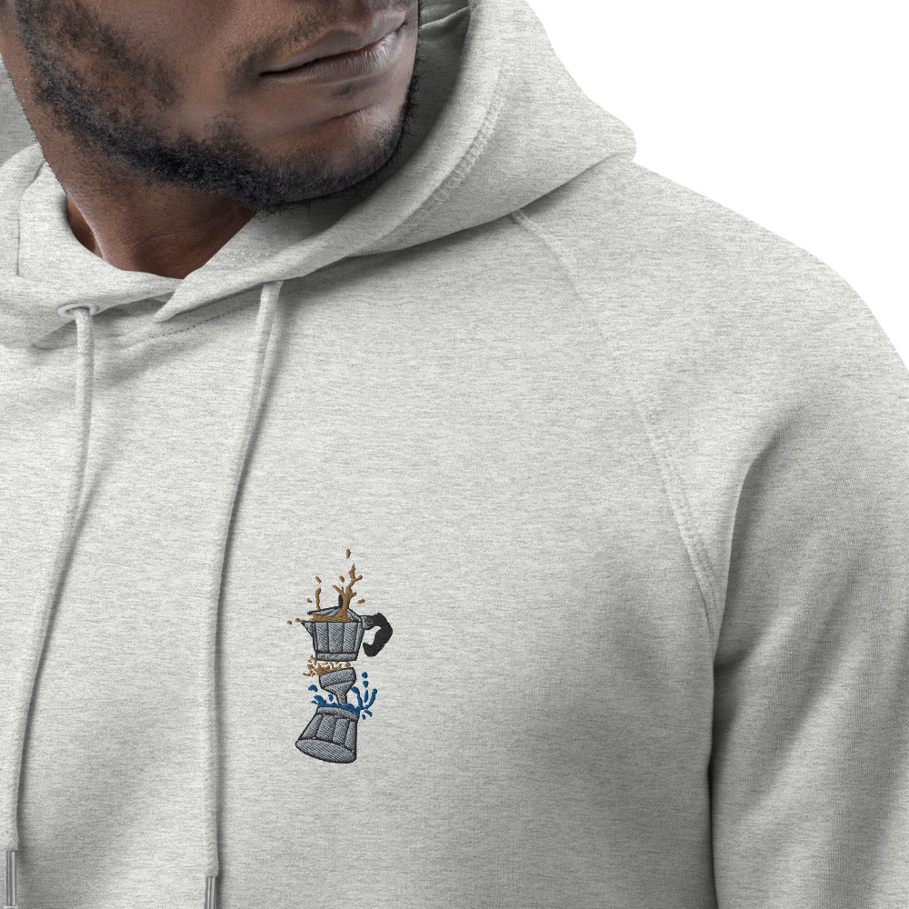 Espressokocher Boom | Bestickter Männer Bio Baumwoll Hoodie